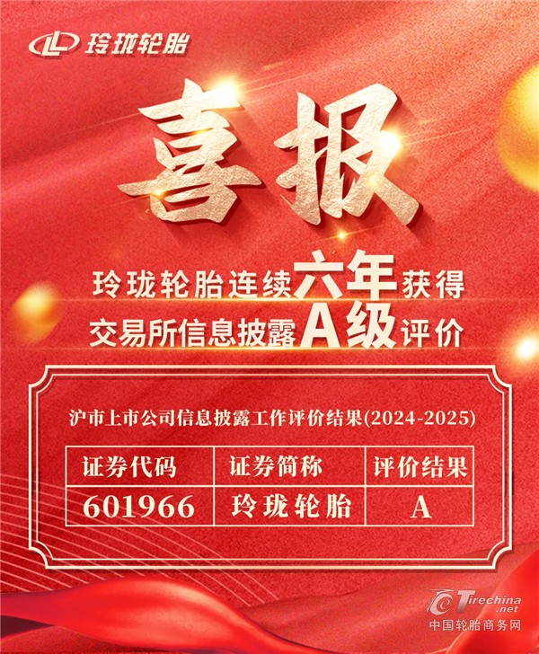 玲珑轮胎连续六年荣获上交所信息披露最高评级A级