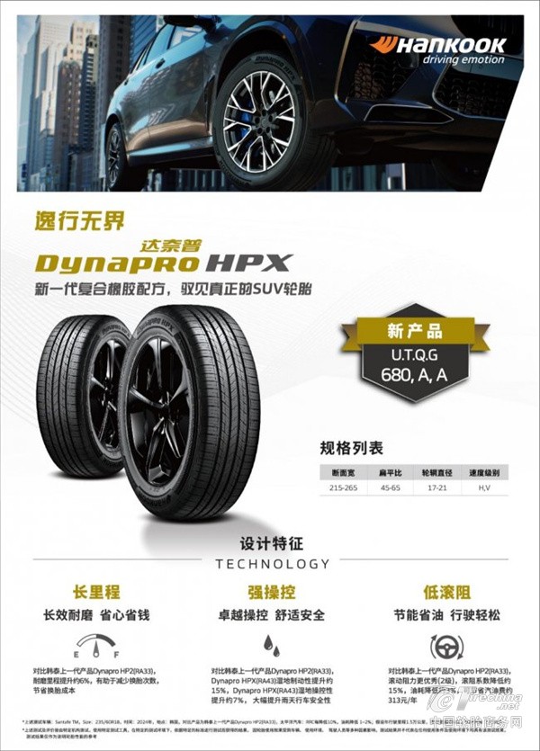 硬核实力支撑 韩泰 Dynapro 系列为 SUV 提供全场景轮胎解决方案